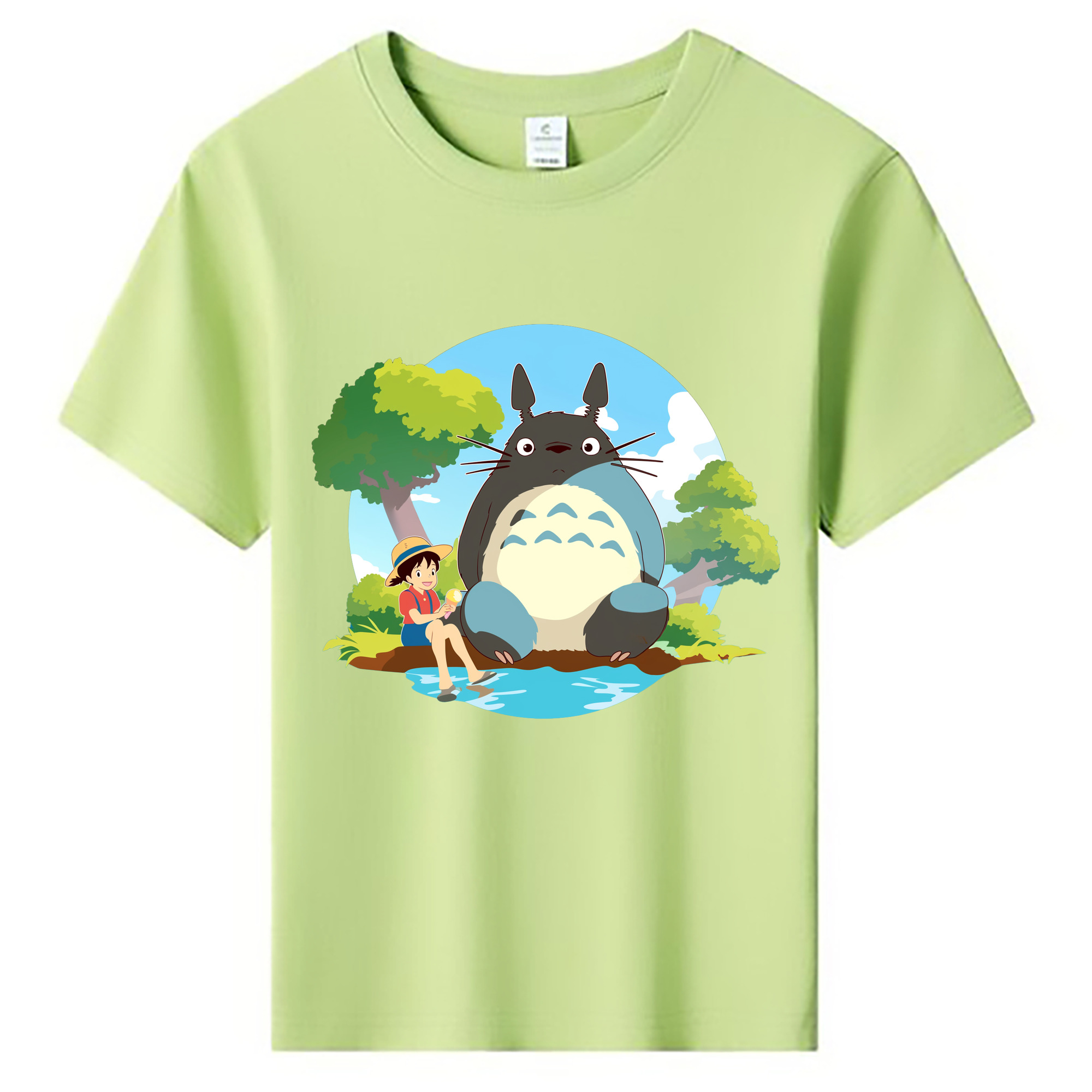 （画像用） となりのトトロ 草壁メイ 草壁サツキ My Neighbor Totoro Satsuki Kusakabe Mei Kusakabe 綿100％キッズTシャツ（フロントプリント）